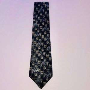 Dunhuang Black and Gold Silk Tie